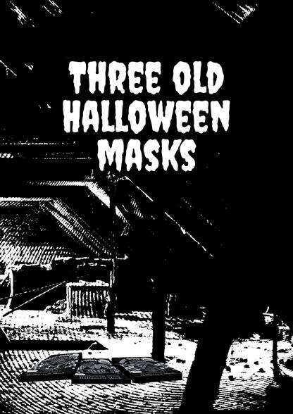 three old halloween masks three old halloween masks